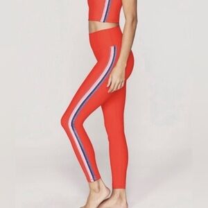 Spiritual Gangster Red and Blue High-Waisted Leggings